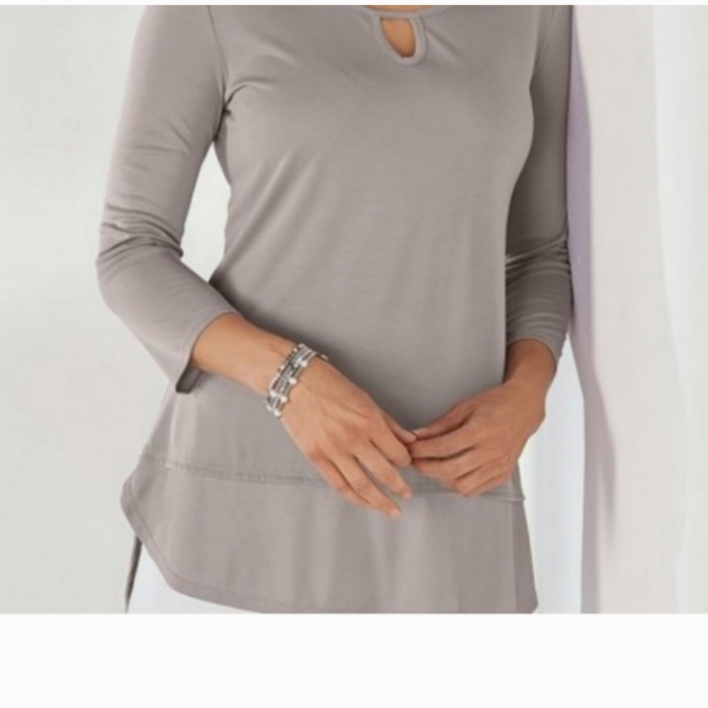 Soft Surroundings Light Gray Women's Blouse